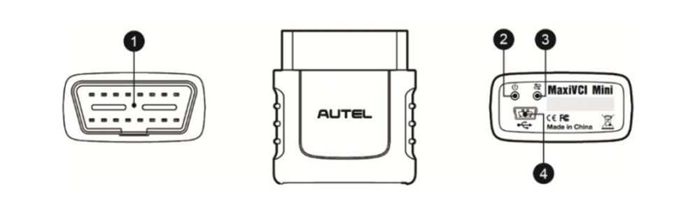 Original Autel MaxiVCI Mini VCI Mini Wireless Bluetooth Diagnostic Interface