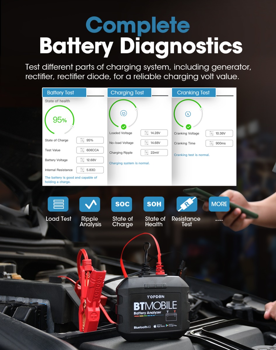 TOPDON BT Mobile Auto Batterie Tester