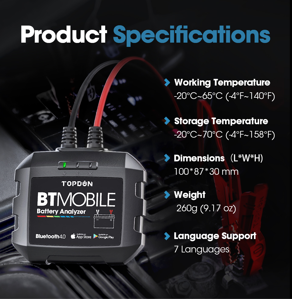 TOPDON BT Mobile Auto Batterie Tester