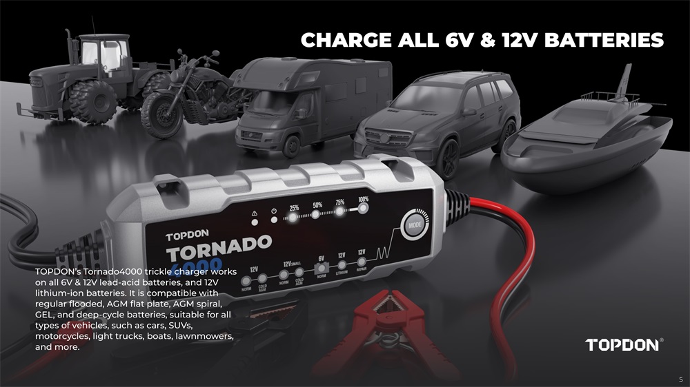 Topdon Tornado4000 Automatische Batterieladegerät