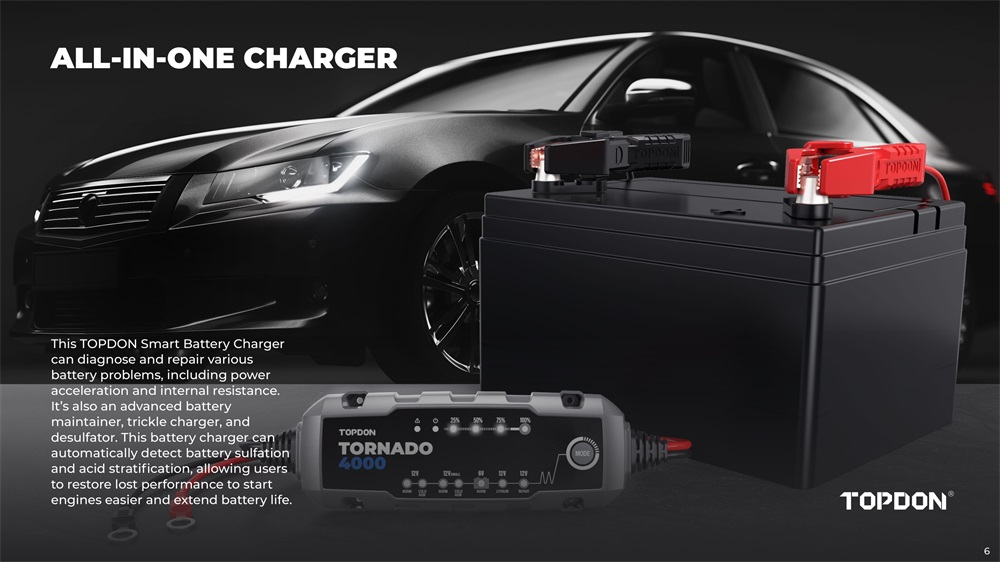 Topdon Tornado4000 Automatische Batterieladegerät