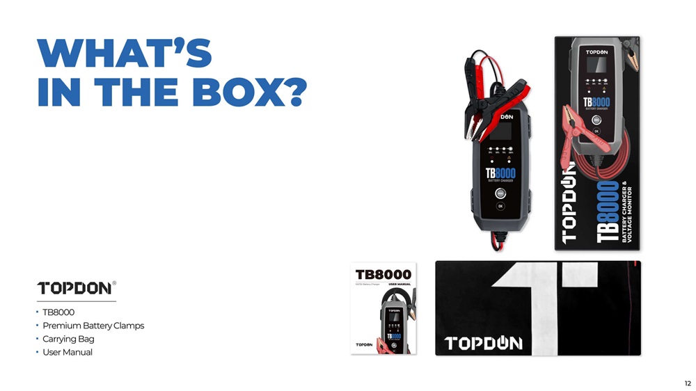 TOPDON TB8000 Batterieladegerät 