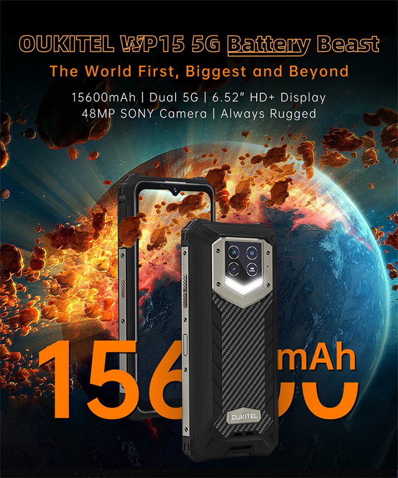 OUKITEL WP15 Octa core 5G Android 11 Robuste Smartphone 