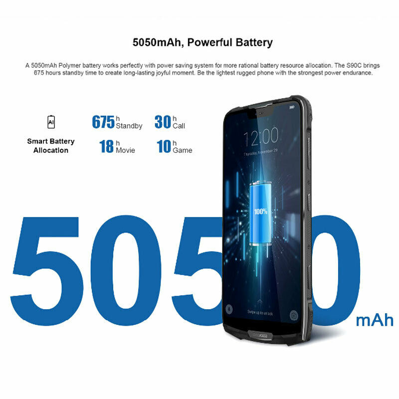 DOOGEE S90C  Wasserdicht 6.18 ''FHD+Helio P70 Octa core 4GB 64GB Smartphone