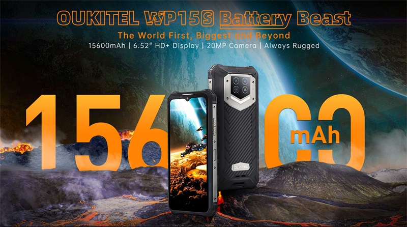 OUKITEL WP15S Octa Core 4G Android 11 6.52" HD+ Display 4GB + 64GB Wasserdichte Robuste Smartphone