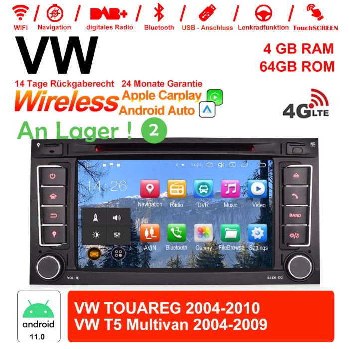 7 inch Android  4G LTE Car Radio / Multimedia 4GB RAM 64GB ROM For VW  TOUAREG