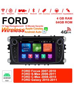 7 Zoll Android 13.0 4G LTE Autoradio / Multimedia 4GB RAM 64GB ROM Für Ford Focus Built-in Carplay / Android Auto