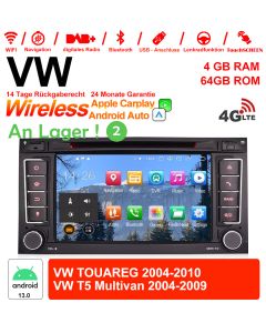 7 Zoll Android 13.0 4G LTE Autoradio / Multimedia 4GB RAM 64GB ROM Für VW TOUAREG 2004-2010,VW T5 Multivan 2004-2009 Built-in Carplay / Android Auto