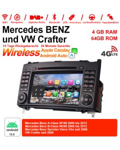 Für Mercedes BENZ W169, W245, Sprinter Viano Vito und VW Crafte Built-in Carplay / Android Auto 7 "Android 13.0 Autoradio 4 GB RAM 64 GB RAM 