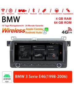 8.8 Zoll Android 13.0 4G LTE Autoradio / Multimedia 4GB RAM 64GB ROM Für BMW 3 Serie E46 1998-2006 mit Navi, Wifi Built-in CarPlay / Android Auto