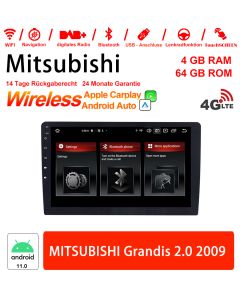 9 Zoll Android 11.0 4G LTE Autoradio / Multimedia 4GB RAM 64GB ROM Für MITSUBISHI Grandis 2.0 2009 Built-in CarPlay / Android Auto