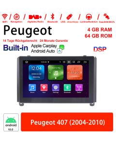 Für Peugeot 407 (2004-2010) Built-in Carplay / Android Auto 8 Zoll Android 12.0 Autoradio/Multimedia 4GB RAM 64GB ROM 