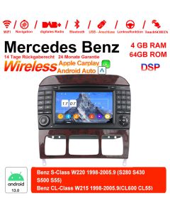 Für Benz W220 W215 Built-in Carplay / Android Auto 7 Zoll Android 13.0 Autoradio / Multimedia 4GB RAM 64GB ROM 