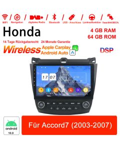 10 Zoll Android 12.0 Autoradio / Multimedia 4GB RAM 64GB ROM für Honda Accord7 2003-2007 Built-in Carplay / Android Auto