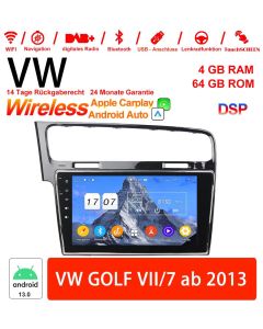 10 Zoll Android 13 VW Autoradio/Multimedia 4GB RAM 64GB ROM Für VW GOLF VII/7 Ab 2013 Mit WiFi NAVI Bluetooth USB