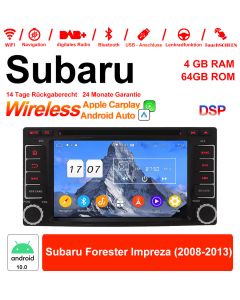 Für Subaru Forester Impreza 2008-2013 Mit WiFi NAVI Bluetooth USB 6.2 Zoll Android 12.0 Autoradio / Multimedia 4GB RAM 64GB ROM 