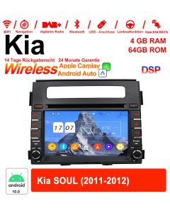 Für Kia SOUL 2011-2012 Mit WiFi NAVI Bluetooth USB 6.2 Zoll Android 12.0 Autoradio / Multimedia 4GB RAM 64GB ROM 