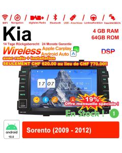 Autoradio Android 12 pour Kia Sorento 2009-2012