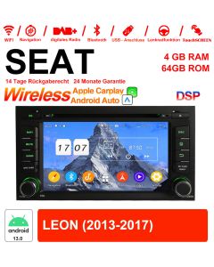 7 Zoll Android 13.0 Autoradio / Multimedia 4GB RAM 64GB ROM Für SEAT LEON 2013-2017 Mit WiFi NAVI Bluetooth USB