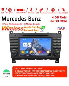 Für Benz CLK-Klasse W209/C-Klasse W203/G-Klasse W463 Built-in Carplay / Android Auto 7 Zoll Android 13.0  Autoradio / Multimedia 4GB RAM 64GB ROM 