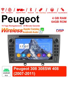 Für Peugeot 308 308SW 408 2007-2011 Mit WiFi NAVI Bluetooth USB 7 Zoll Android 12.0 Autoradio/Multimedia 4GB RAM 64GB ROM 