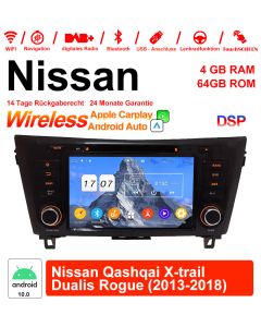 Für Nissan Qashqai X-trail Dualis Rogue 2013-2018 Mit WiFi NAVI Bluetooth USB 8 Zoll Android 12.0 Autoradio / Multimedia 4GB RAM 64GB ROM 