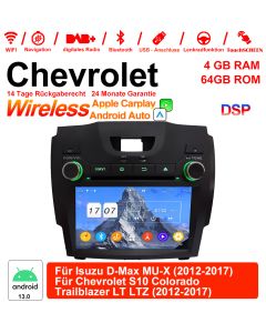 8 Zoll Android 13.0 Autoradio / Multimedia 4GB RAM 64GB ROM Für Isuzu D-Max MU-X / Chevrolet S10 colorado Trailblazer LTZ 2012-2017 Mit WiFi NAVI