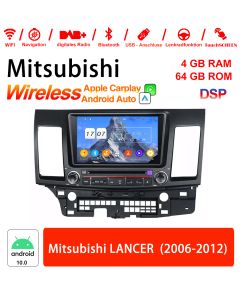 Für Mitsubishi Lancer 2006-2012 Mit DSP Built-in Carplay Android Auto 8 Zoll Android 12.0 Autoradio /Multimedia 4GB RAM 64GB ROM 