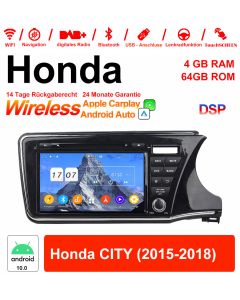 9 Zoll Android 12.0 Autoradio / Multimedia 4GB RAM 64GB ROM Für Honda CITY 2015-2018 Mit WiFi NAVI Bluetooth USB