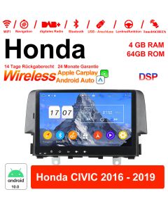 9 Zoll Android 12.0 Autoradio / Multimedia 4GB RAM 64GB ROM Für Honda CIVIC 2016 - 2019 Mit WiFi NAVI Bluetooth 5.0 USB