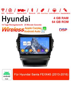 9 Zoll Android 13.0 Autoradio / Multimedia 4GB RAM 64GB ROM Für Hyundai IX45 Santa Fe 2013-2016 Built-in Carplay / Android Auto