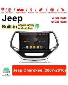 10 Zoll Android 10.0 Autoradio / Multimedia 4GB RAM 64GB ROM Für Jeep Cherokee 2007 - 2016 Mit DSP Built-in Carplay Android Auto