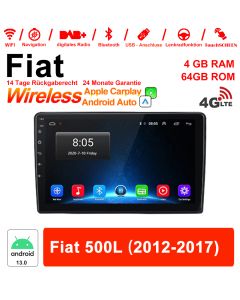 10 Zoll Android 13.0 Autoradio / Multimedia 4GB RAM 64GB ROM Für Fiat 500L 2012-2017 Mit DSP Built-in Carplay Android Auto