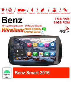 Für Benz Smart 2016 Mit WiFi NAVI Bluetooth USB 9 Zoll Android 13.0 Autoradio / Multimedia 4GB RAM 64GB ROM 