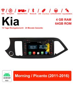 Für Kia Morning / Picanto 2011-2016 Mit WiFi NAVI Bluetooth USB 9 Zoll Android 12.0 Autoradio / Multimedia 4GB RAM 64GB ROM