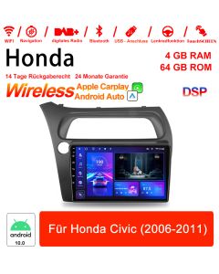 9 Zoll Android 10.0 Autoradio / Multimedia 4GB RAM 64GB ROM Für Honda Civic (2006-2011) Built-in carplay/android auto