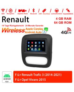 7 Inch Android 13.0 Car Radio / Multimedia 4GB RAM 64GB ROM For Renault Trafic 3 2014-2021/Opel Vivaro 2015 Built-in Carplay/Android Auto