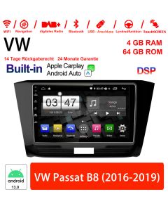 10.1 Zoll Android 13.0 Autoradio / Multimedia 4GB RAM 64GB ROM Für VW Passat B8 2016-2019 Built-in Carplay