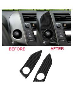 Für Toyota RAV4 2006-2012 2Pcs Real Carbon Fiber Mittelkonsole Seitenverkleidung Abdeckung 