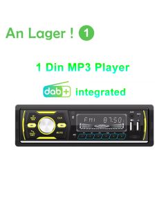 Auto-Multimedia-Player Autoradio 1 Din MP3 Player integriert DAB RDS AM FM-Stereoradio 7-Farben-Taste Bluetooth Zentral Audio