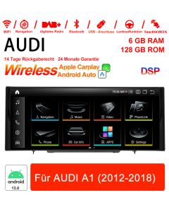 Qualcomm Snapdragon 662 8 Core Android 13.0 4G Autoradio / Multimedia 6GB RAM 128GB ROM Für AUDI A1 2012-2018 Built-in CarPlay / Android Auto