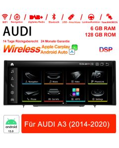 Qualcomm Snapdragon 662 8 Core Android 13.0  Autoradio / Multimedia 6GB RAM 128GB ROM Für AUDI A3 2014-2020 Built-in CarPlay