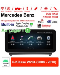 Für Benz C-Klasse W204 2008-2010 NTG4.0 Built-in CarPlay Qualcomm Snapdragon 665 8 Core Android 13 4G LTE Autoradio / Multimedia 6GB RAM 128GB ROM 