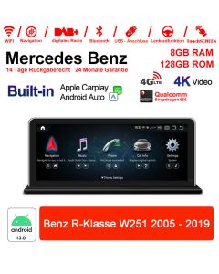 Für Benz R-Klasse W251 2005-2017 Built-in CarPlay 8.8 Zoll Snapdragon 665 8 Core Android 13 4G Autoradio / Multimedia 6GB RAM 128GB ROM 