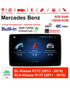 Für Benz SL/SLK-Klasse R172 NTG4.5 Built -in Carplay 9 Zoll Qualcomm Snapdragon 665 8 Core Android 13 4G LTE Autoradio/Multimedia 6GB RAM 128GB ROM 