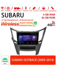 Für SUBARU OUTBACK 2009-2014 Built-in Carplay 9 Zoll Android 12.0 4G LTE Autoradio / Multimedia 4GB RAM 64GB ROM 