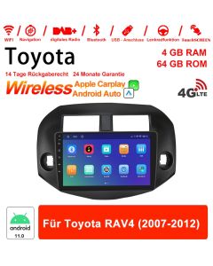 Für Toyota RAV4 2007-2012 Built-in Carplay / Android Auto 10 Zoll Android 12.0 4G LTE Autoradio / Multimedia 4GB RAM 64GB ROM