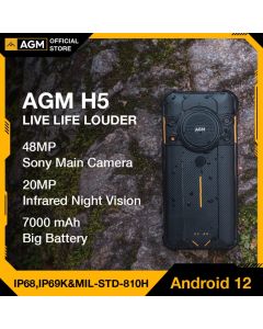 AGM H5 5G 6.5 Zoll Dual SIM Android 12 Smartphone 4G RAM 64G ROM 7000MAH IP68/IP69K Nachtsicht Handys