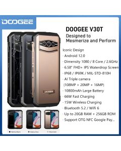 Doogee V30T 5G Android 12  6.58'' FHD Robuste Telefon