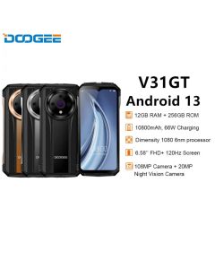 Doogee V31GT Android 13 Octa Core 5G 6.58" Robuste Telefon 12GB RAM 256GB ROM Wärme bild system SmartPhone